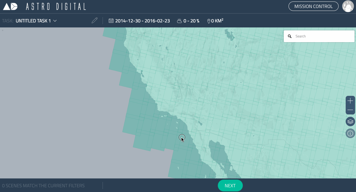 Fast and responsive. We use [Mapbox Vector Tiles](https://www.mapbox.com/developers/vector-tiles/) to quickly filter through hundreds of thousands of satellite metadata records right in your browser.
