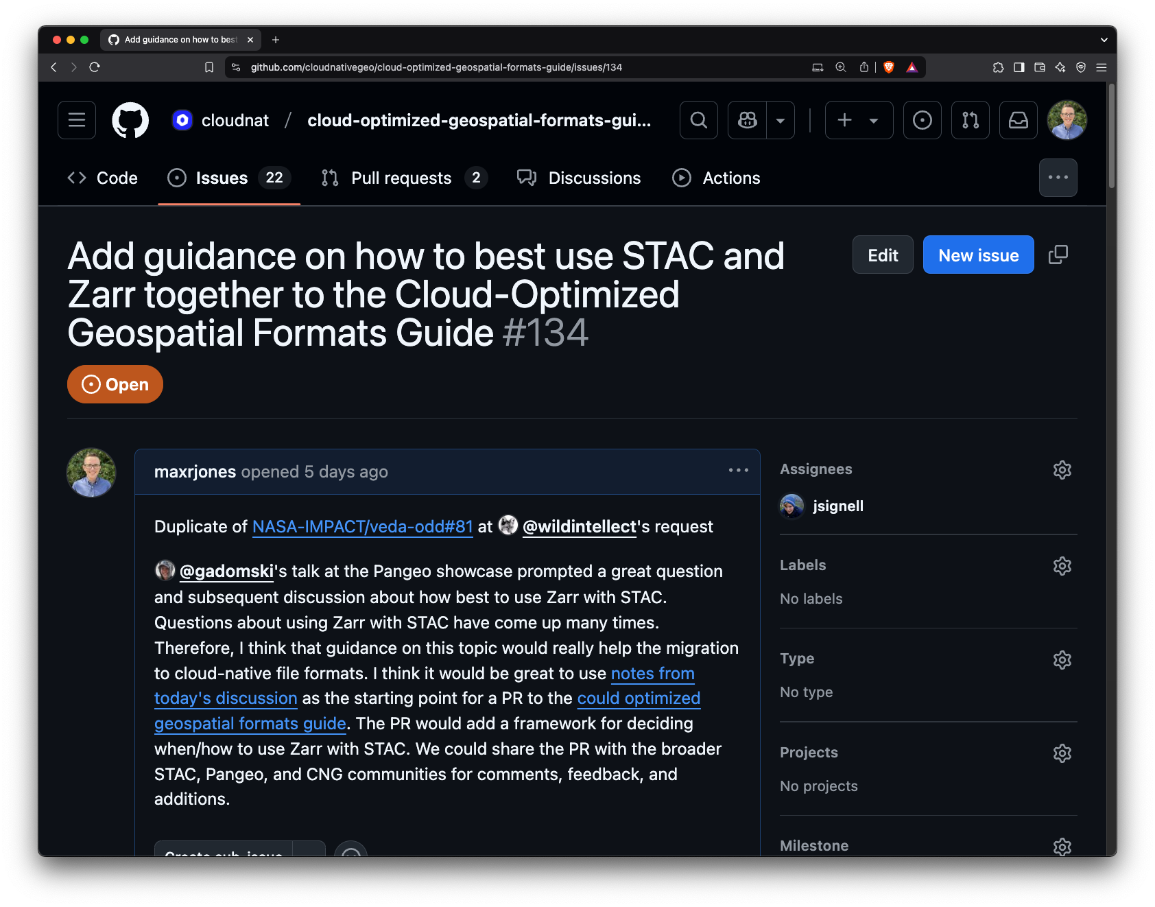 Issue on Zarr + STAC best practices