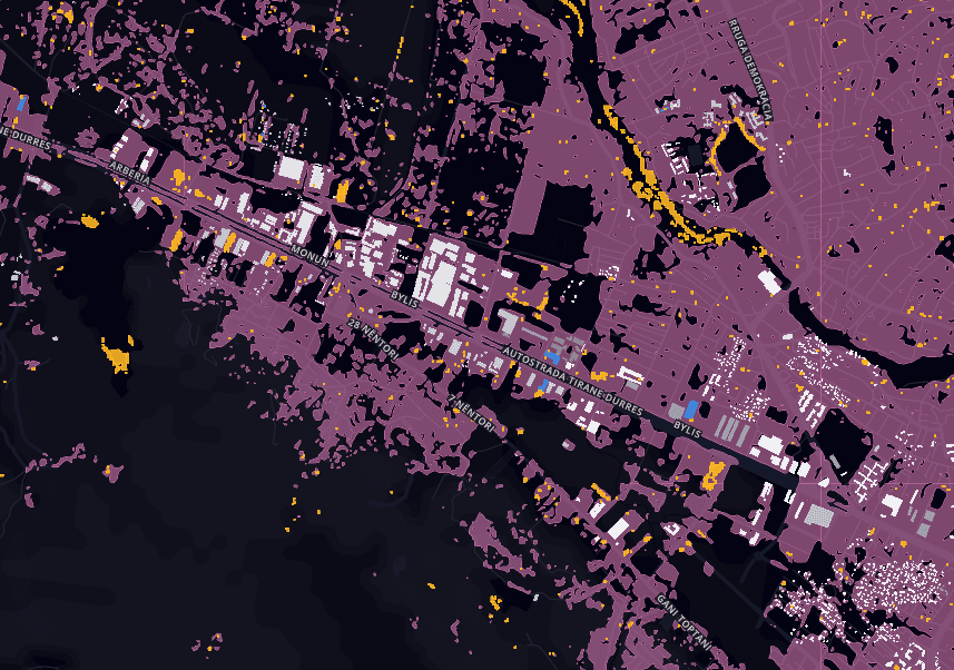 The pink urban landuse classification distinguishes between areas that are undermapped, and those that are not developed.