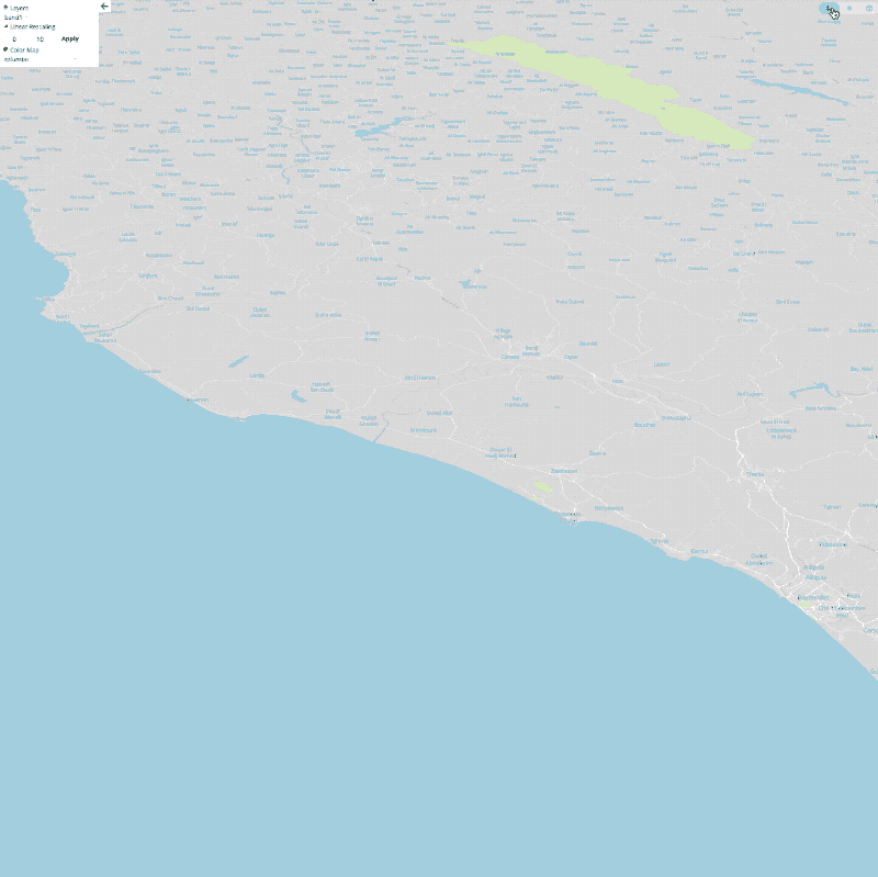 COG mosaic from high-resolution population density data from Facebook AI (link) displayed as vector tiles + extrusion (3d rendering).