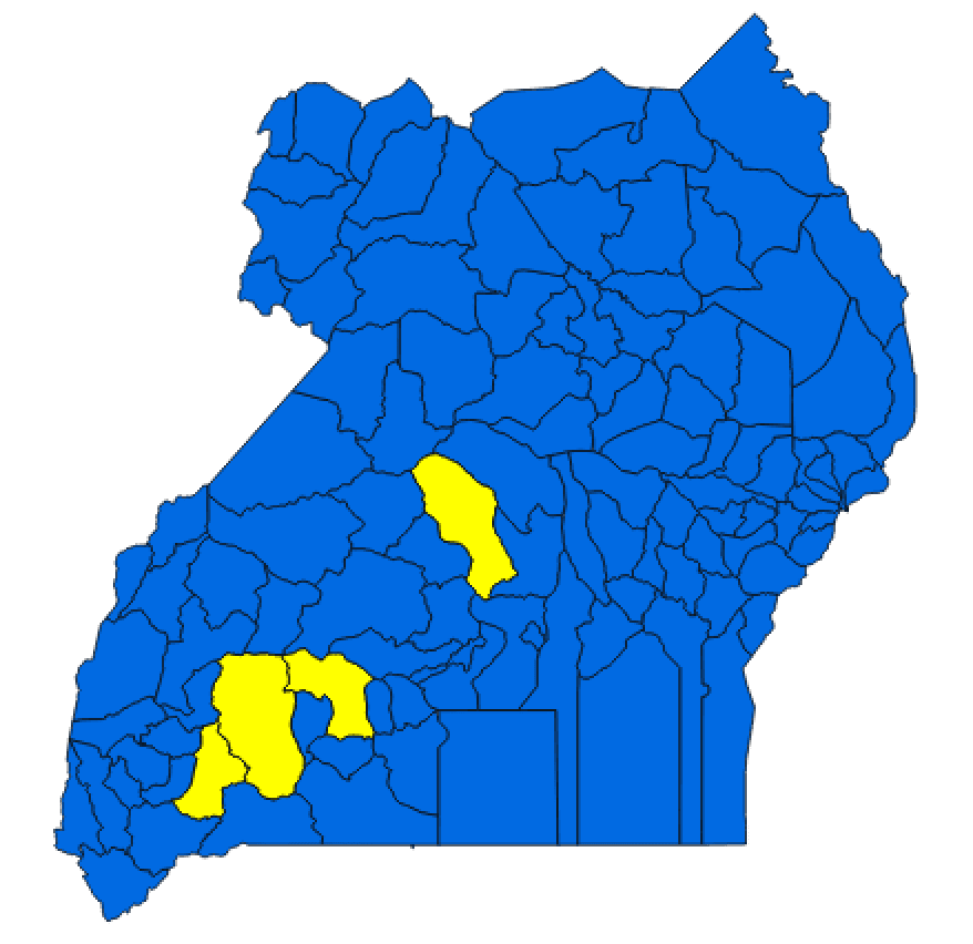 Mbarara, Sembabule, Kiruhura, and Nakaseke