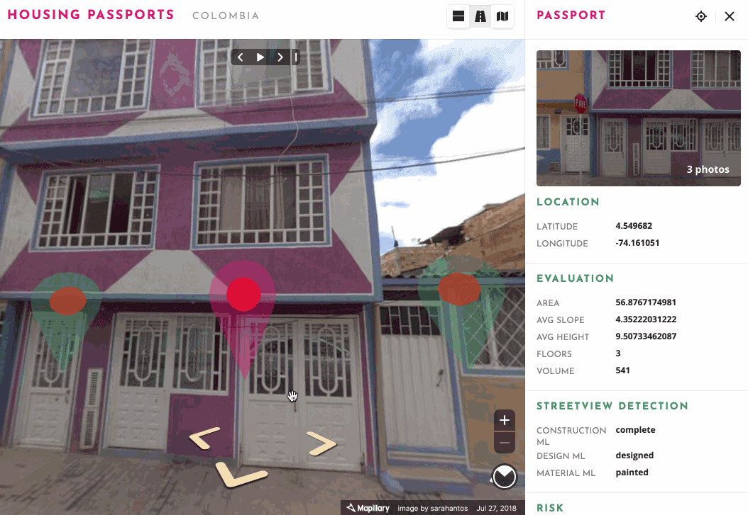 Figure 5. Users can also navigate using a building footprint map. Both the street view and building footprint maps allow users to select and view a building’s Housing Passport.