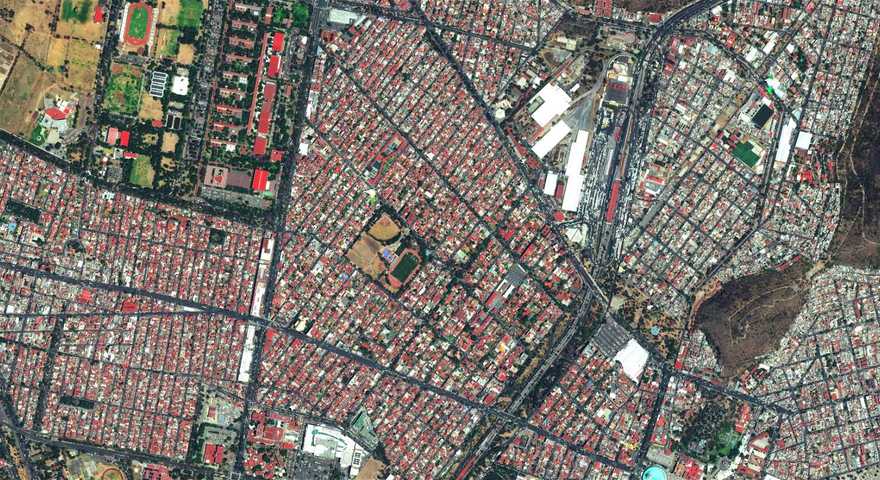 Mapbox imagery over Mexico City, Mexico