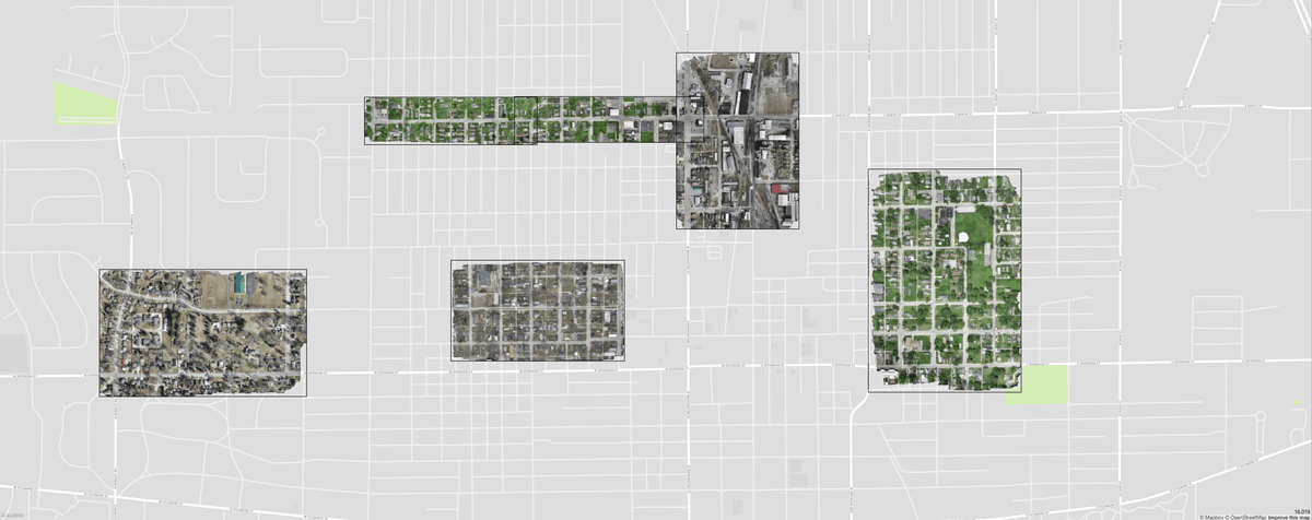 Multiple high resolution Cloud Optimized GeoTIFF hosted on OpenAerialMap (link)