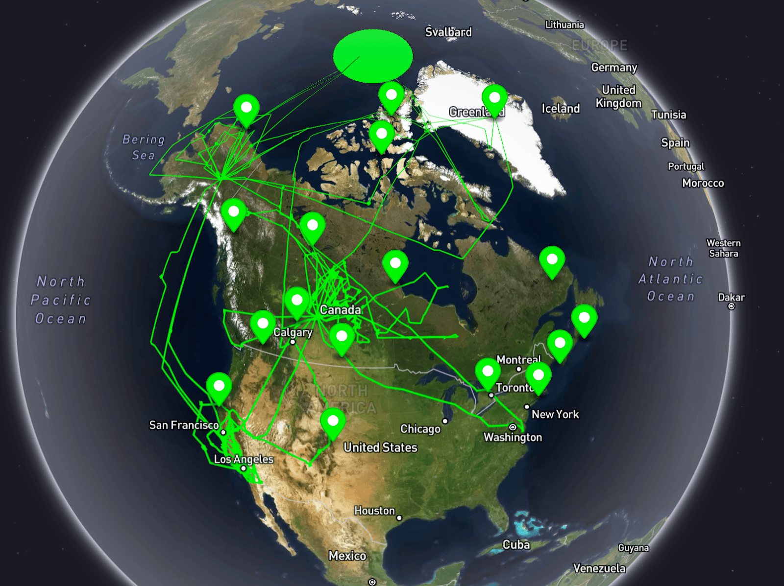 mage of a CASEI campaign on a globe map on Mapbox