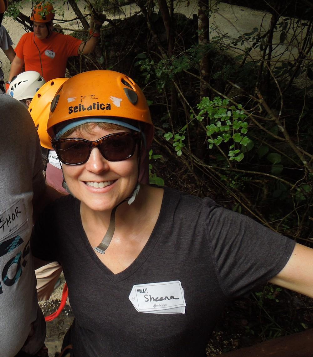 Kim zip-lining in Costa Rica.