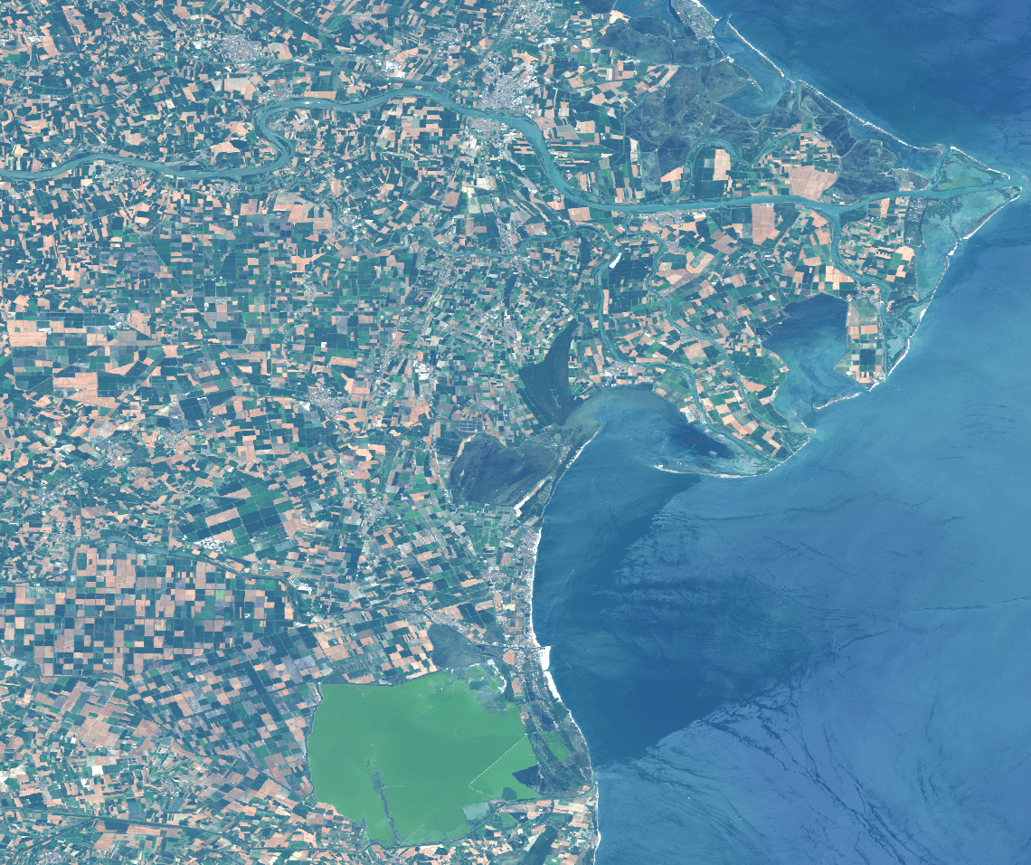 Obligatory satellite image: June 30, 2018: Parco Regionale Veneto del Delta del Po, Italy (Landsat-8)