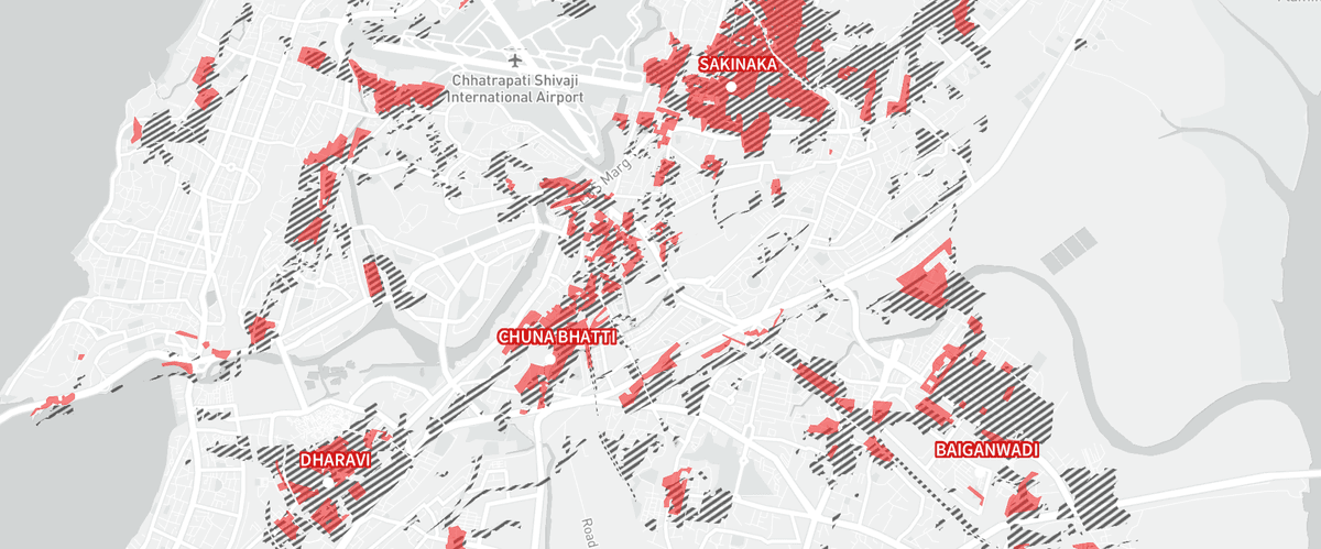 Containment Zones & Slum Areas in Mumbai, June 2020