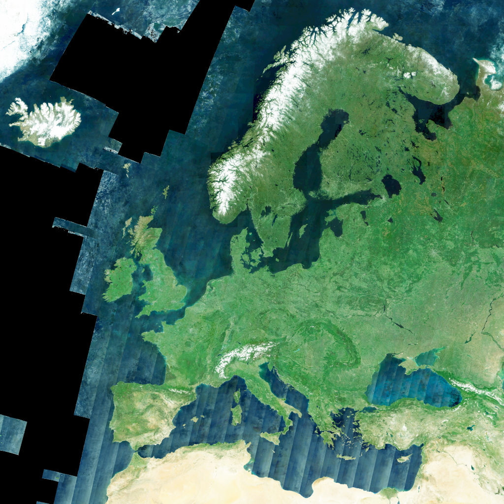 Sentinel-2 global mosaic of Europe