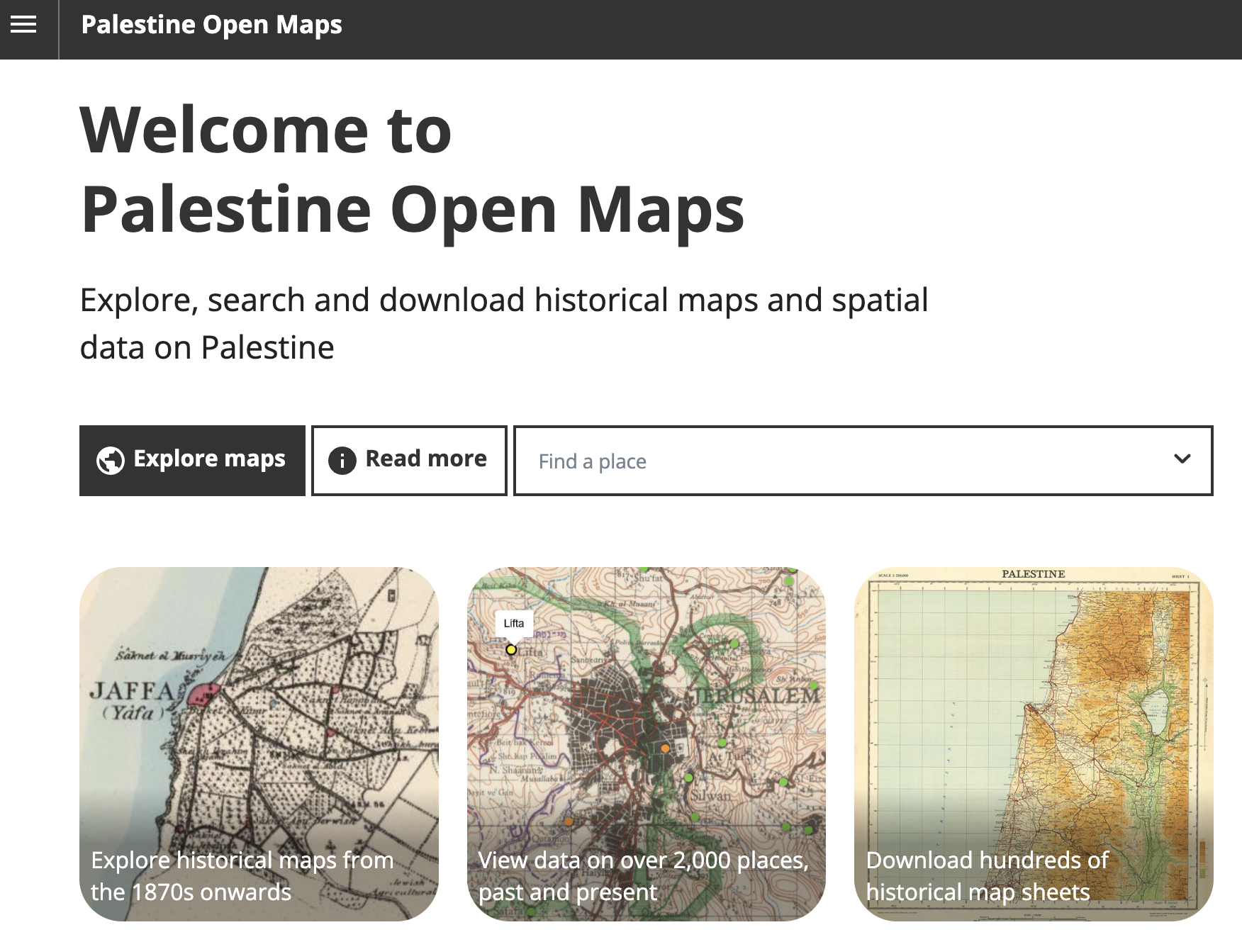 screenshot of Palestine Open Maps